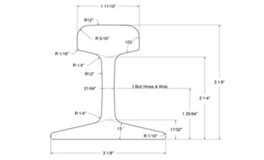 30 LB ASCE Rail CAD and Weight